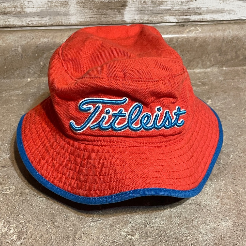 Titleist Size Small Orange Hat with Blue Edge